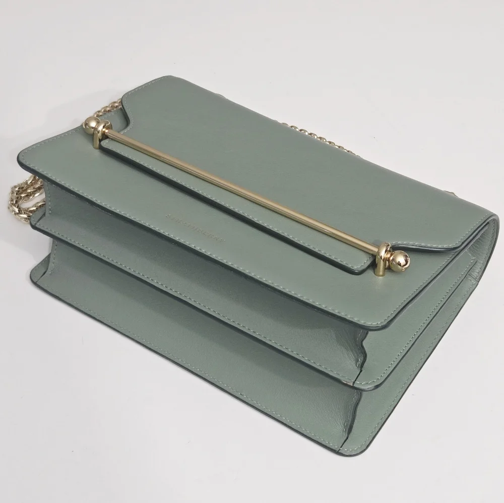 STRATHBERRY EAST/WEST SHOULDER BAG SEAGRASS SAGE MINTY GREEN LEATHER - Picture 7 of 9